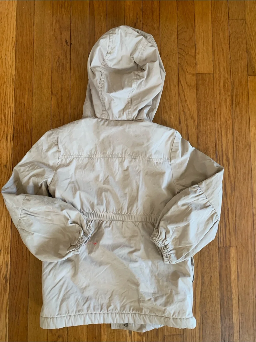 GAP Kids Khaki Hooded Raincoat with Fleece Lining M 8Y